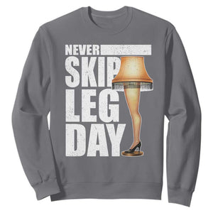 Funny Never Skip Leg Day Christmas Movie Sweatshirt Italian Leg Lamp TS11 Charcoal Print Your Wear