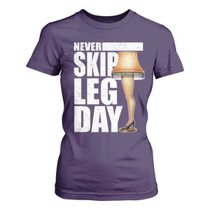 Funny Never Skip Leg Day Christmas Movie T Shirt For Women Italian Leg Lamp TS11 Purple Print Your Wear