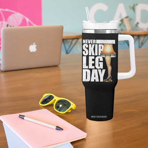 Funny Never Skip Leg Day Christmas Movie Tumbler With Handle Italian Leg Lamp TS11 Print Your Wear