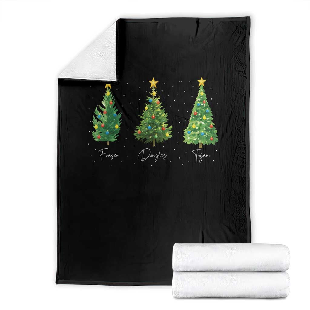 Funny Subtle FDT Resist Christmas Throw Blanket Fraser Douglass Trojan Xmas Tree TS11 Black Print Your Wear