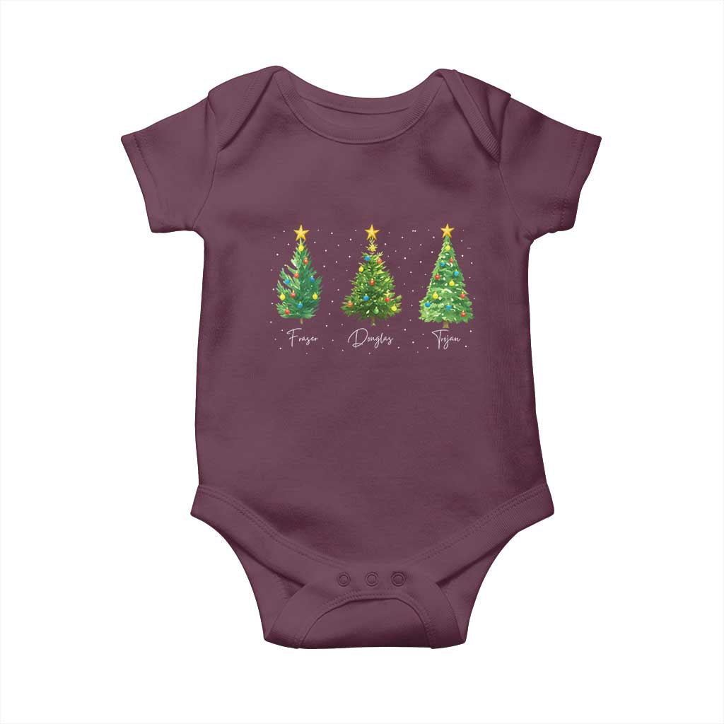 Funny Subtle FDT Resist Christmas Baby Onesie Fraser Douglass Trojan Xmas Tree TS11 Maroon Print Your Wear