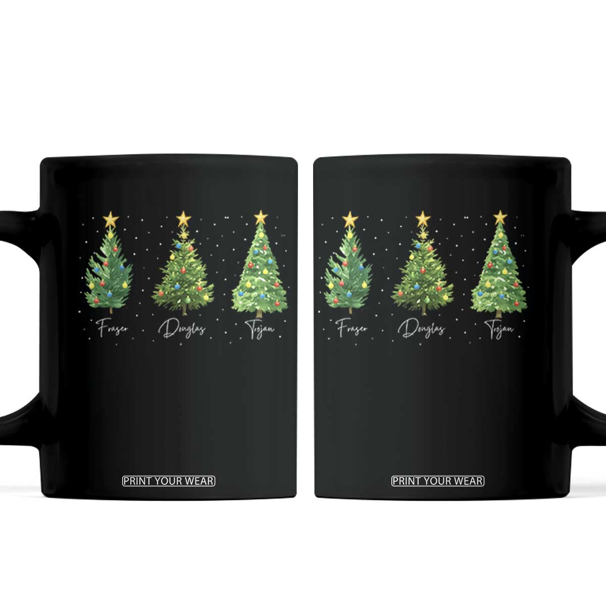 Funny Subtle FDT Resist Christmas Coffee Mug Fraser Douglass Trojan Xmas Tree TS11 Black Print Your Wear