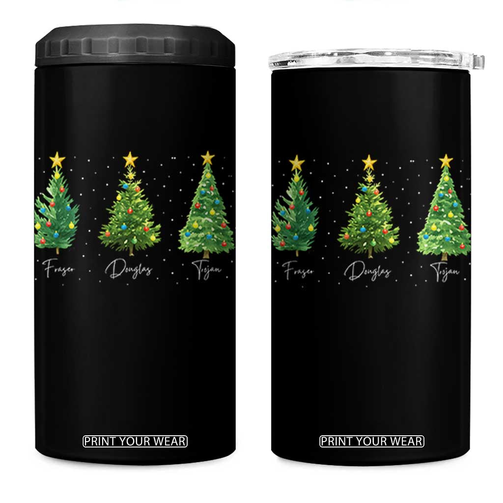 Funny Subtle FDT Resist Christmas 4 in 1 Can Cooler Tumbler Fraser Douglass Trojan Xmas Tree TS11 One Size: 16 oz Black Print Your Wear