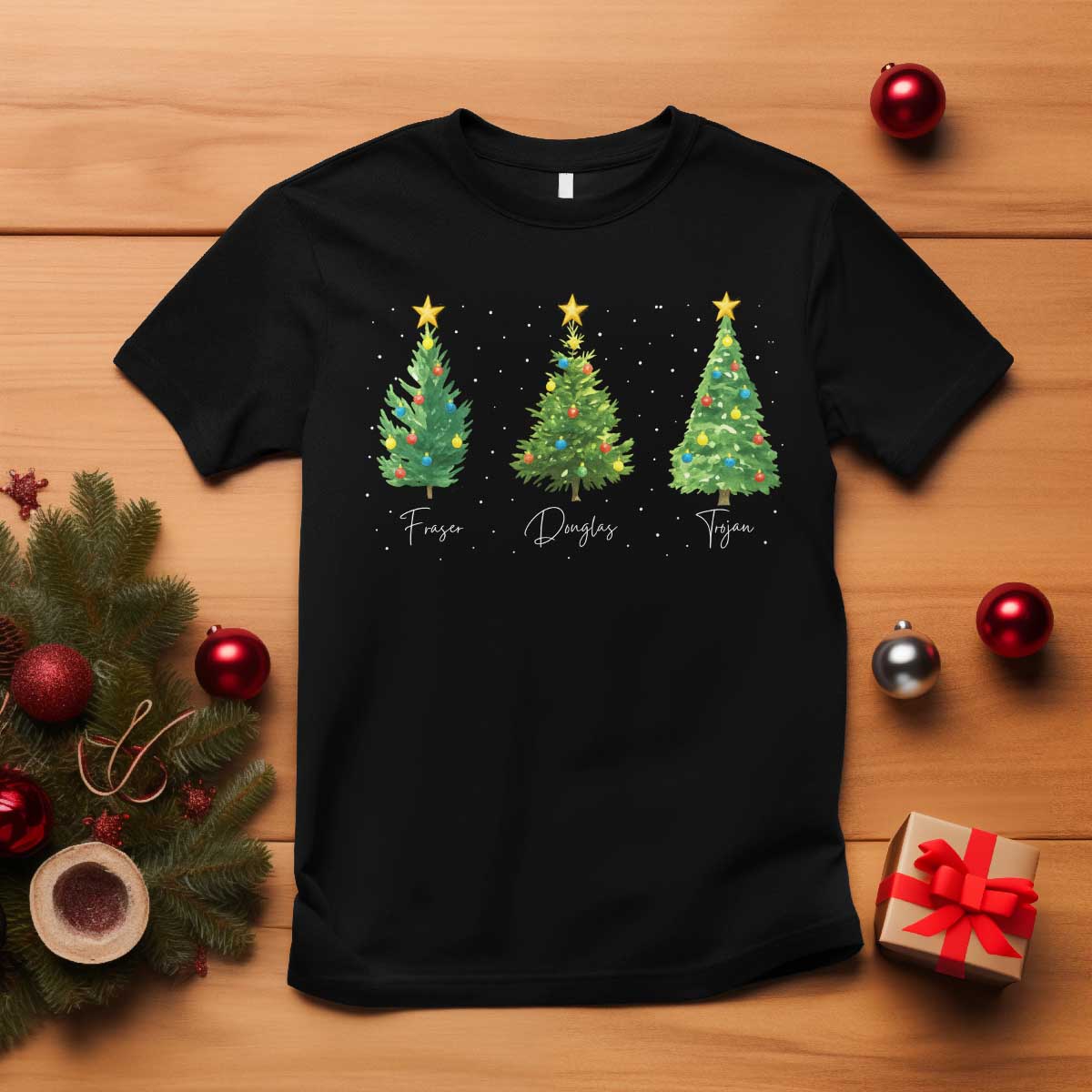 Funny Subtle FDT Resist Christmas T Shirt Fraser Douglass Trojan Xmas Tree TS11 Black Print Your Wear