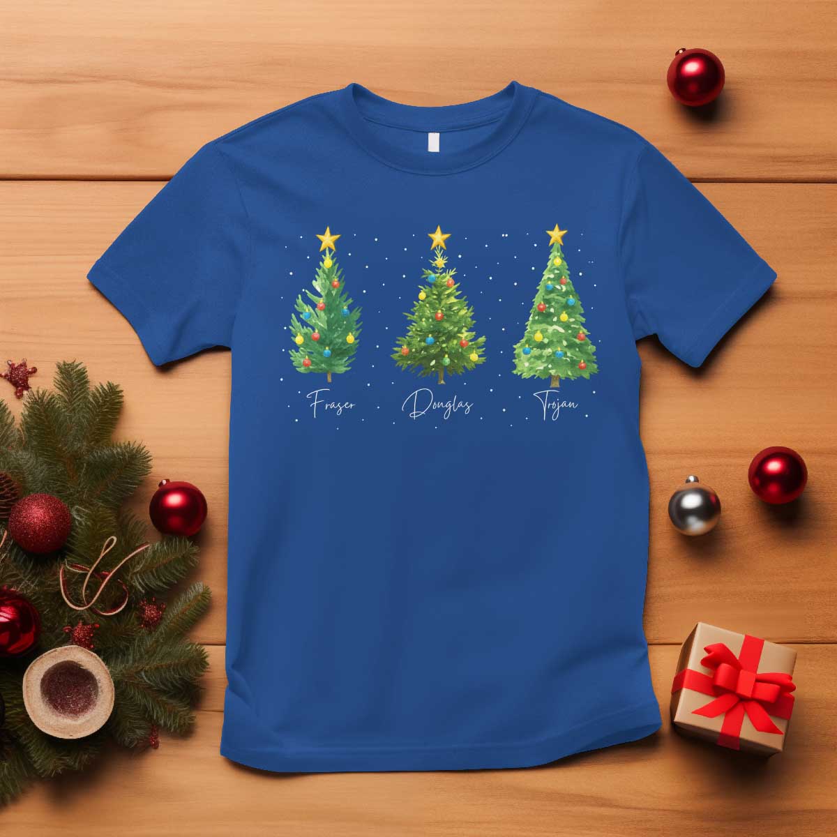 Funny Subtle FDT Resist Christmas T Shirt Fraser Douglass Trojan Xmas Tree TS11 Royal Blue Print Your Wear