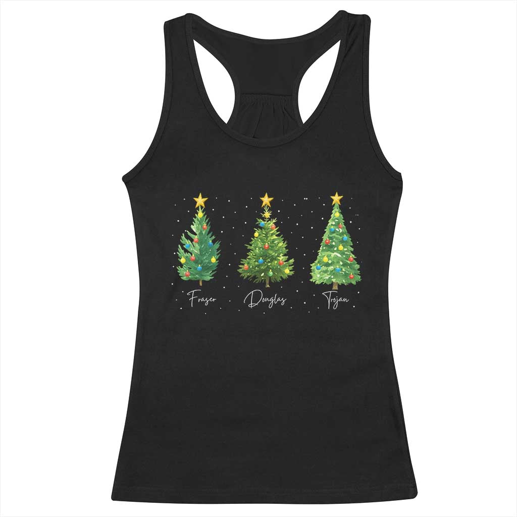 Funny Subtle FDT Resist Christmas Racerback Tank Top Fraser Douglass Trojan Xmas Tree - Print Your Wear
