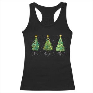 Funny Subtle FDT Resist Christmas Racerback Tank Top Fraser Douglass Trojan Xmas Tree - Print Your Wear