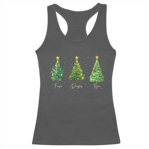 Funny Subtle FDT Resist Christmas Racerback Tank Top Fraser Douglass Trojan Xmas Tree - Print Your Wear