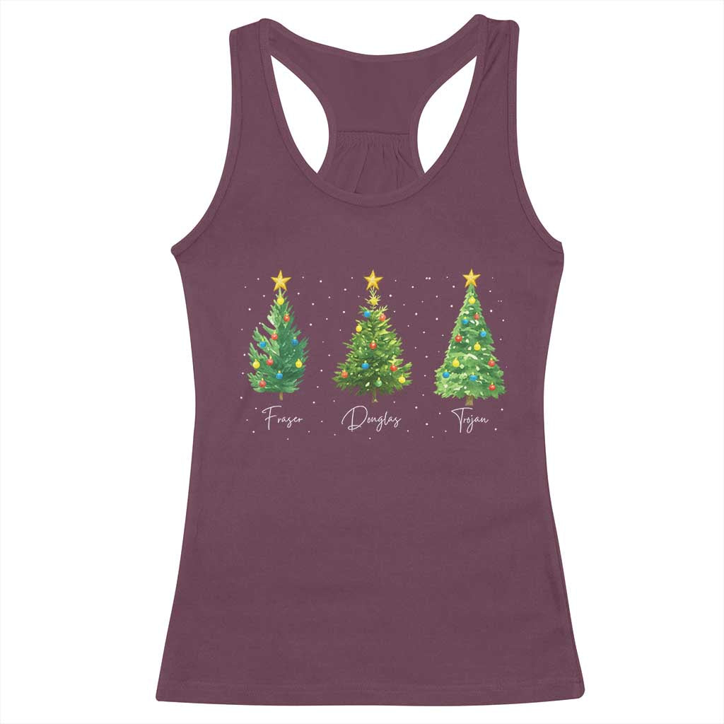 Funny Subtle FDT Resist Christmas Racerback Tank Top Fraser Douglass Trojan Xmas Tree TS11 Maroon Print Your Wear