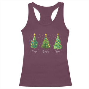 Funny Subtle FDT Resist Christmas Racerback Tank Top Fraser Douglass Trojan Xmas Tree - Print Your Wear