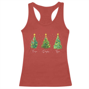 Funny Subtle FDT Resist Christmas Racerback Tank Top Fraser Douglass Trojan Xmas Tree - Print Your Wear
