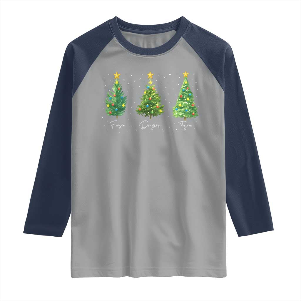 Funny Subtle FDT Resist Christmas Raglan Shirt Fraser Douglass Trojan Xmas Tree TS11 Sport Gray Navy Print Your Wear