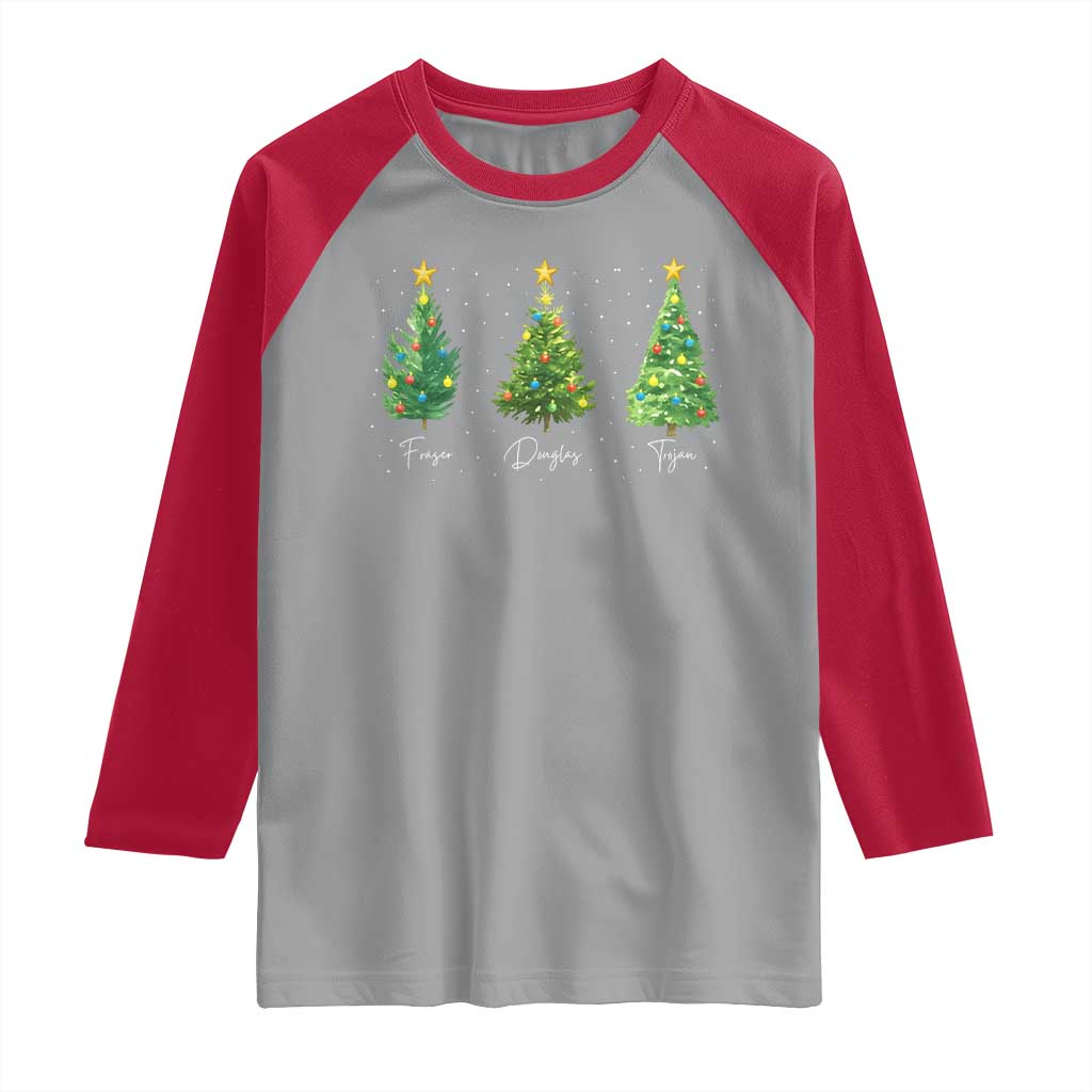 Funny Subtle FDT Resist Christmas Raglan Shirt Fraser Douglass Trojan Xmas Tree TS11 Sport Gray Red Print Your Wear