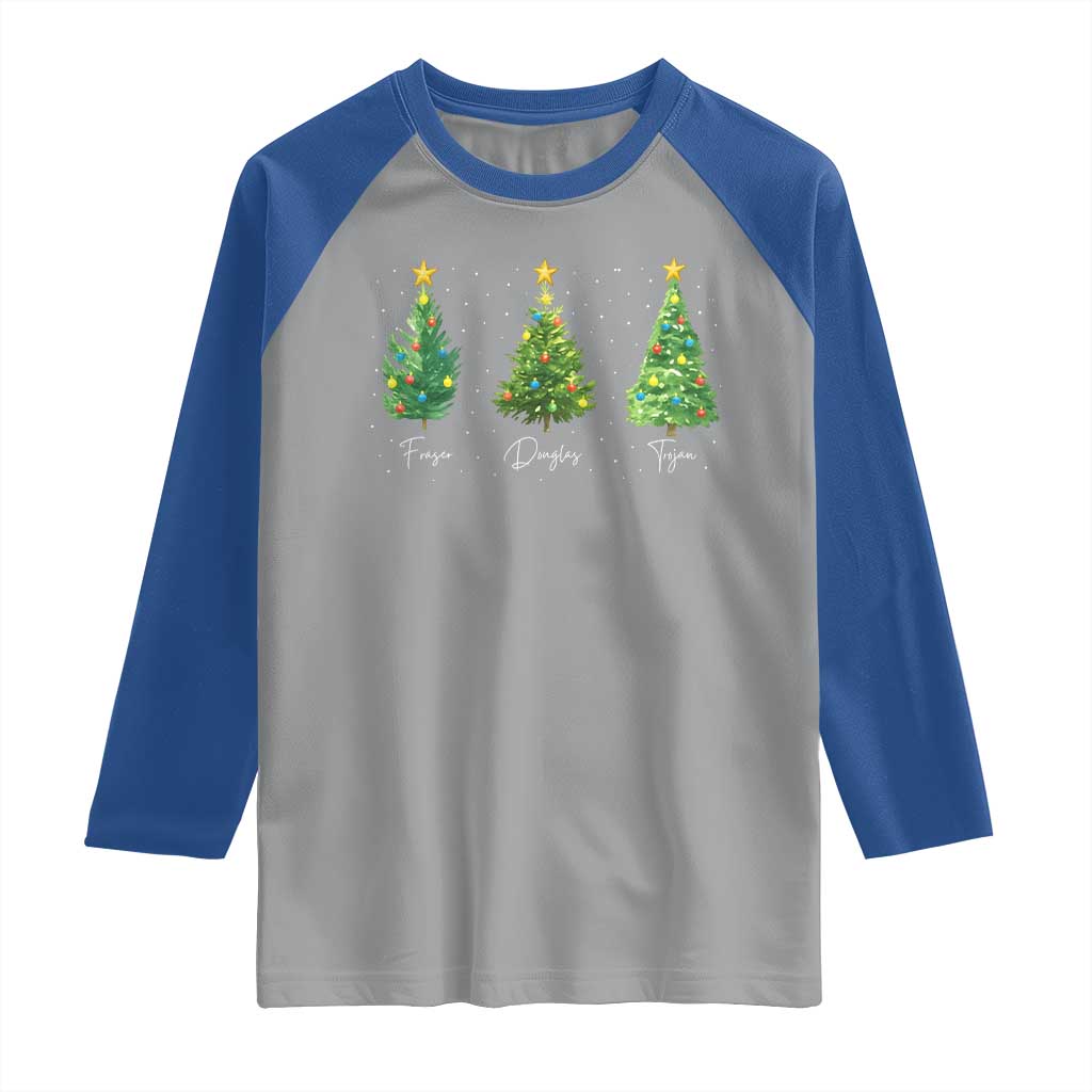 Funny Subtle FDT Resist Christmas Raglan Shirt Fraser Douglass Trojan Xmas Tree TS11 Sport Gray Royal Print Your Wear
