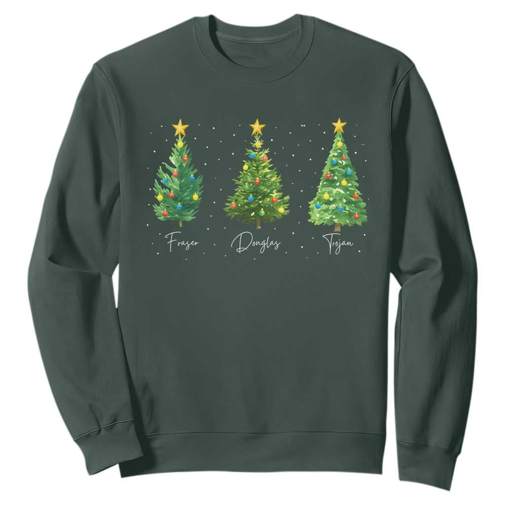 Funny Subtle FDT Resist Christmas Sweatshirt Fraser Douglass Trojan Xmas Tree TS11 Dark Forest Green Print Your Wear