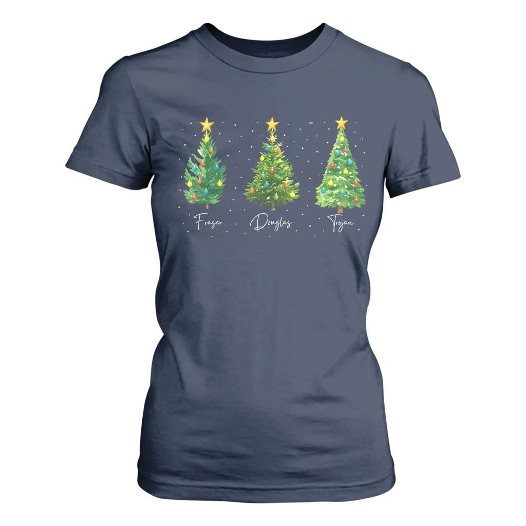 Funny Subtle FDT Resist Christmas T Shirt For Women Fraser Douglass Trojan Xmas Tree TS11 Navy Print Your Wear