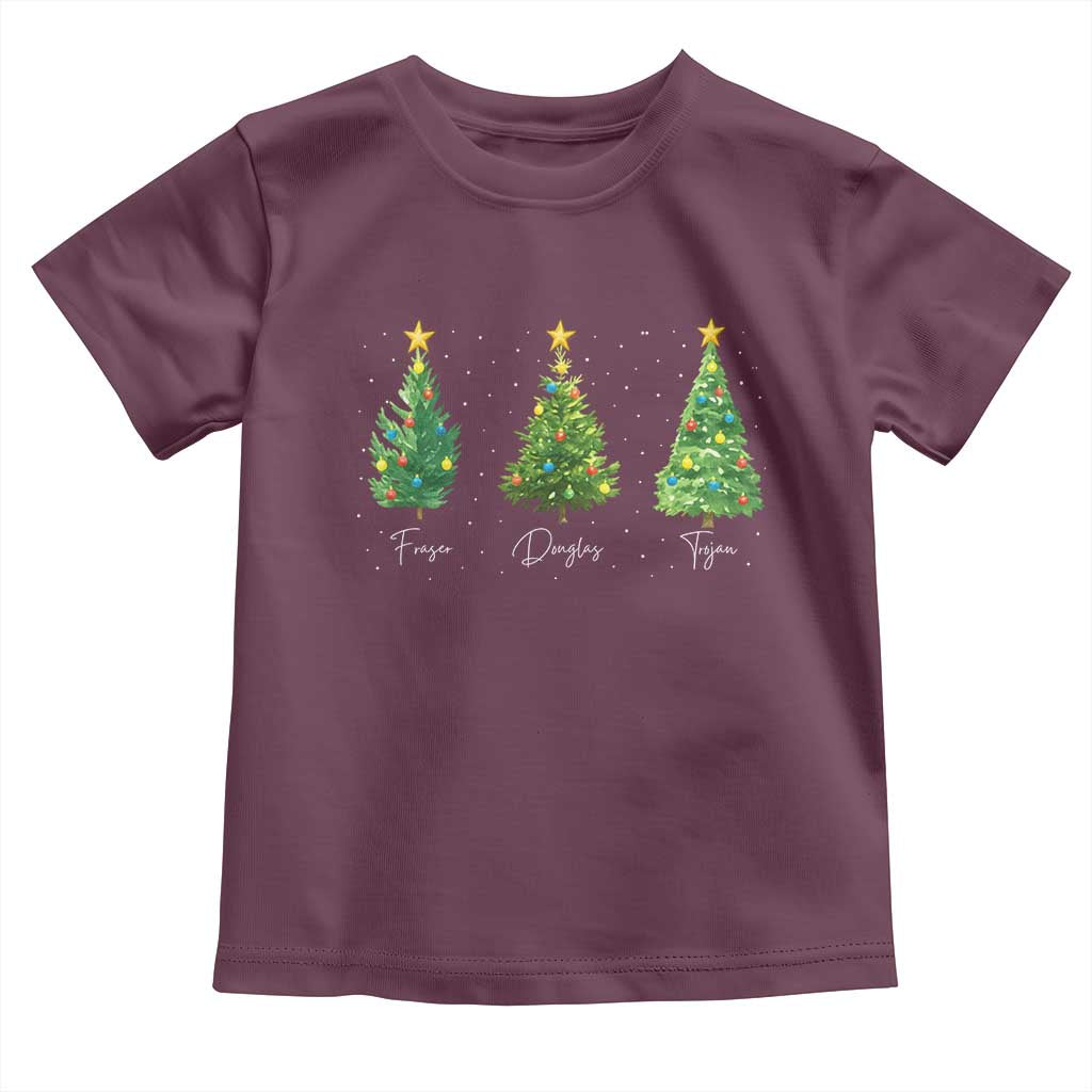 Funny Subtle FDT Resist Christmas Toddler T Shirt Fraser Douglass Trojan Xmas Tree TS11 Maroon Print Your Wear