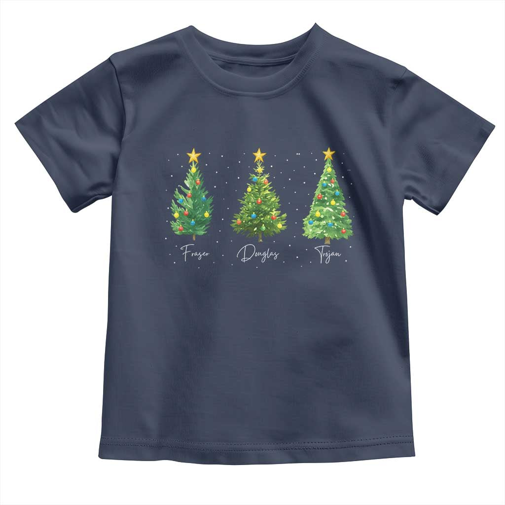 Funny Subtle FDT Resist Christmas Toddler T Shirt Fraser Douglass Trojan Xmas Tree TS11 Navy Print Your Wear