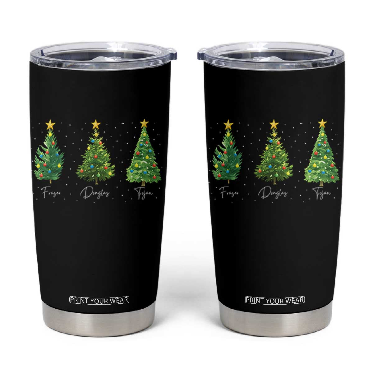 Funny Subtle FDT Resist Christmas Tumbler Cup Fraser Douglass Trojan Xmas Tree TS11 Black Print Your Wear