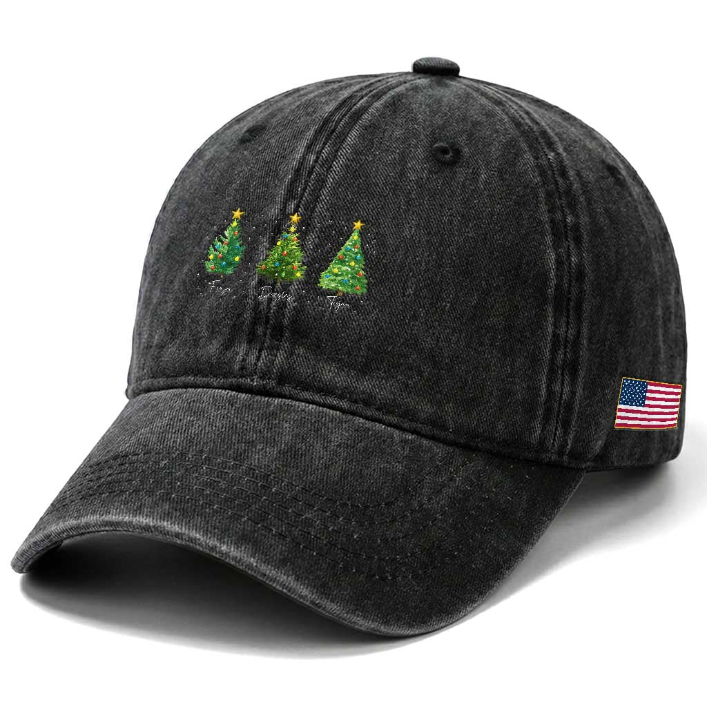 Funny Subtle FDT Resist Christmas Washed Cotton Baseball Cap Fraser Douglass Trojan Xmas Tree TS11 Print Your Wear