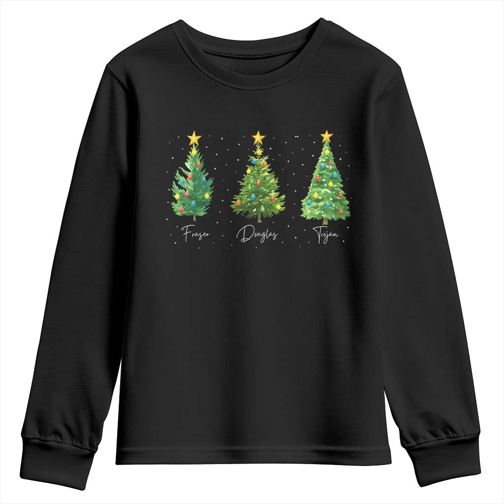 Funny Subtle FDT Resist Christmas Youth Sweatshirt Fraser Douglass Trojan Xmas Tree - Print Your Wear