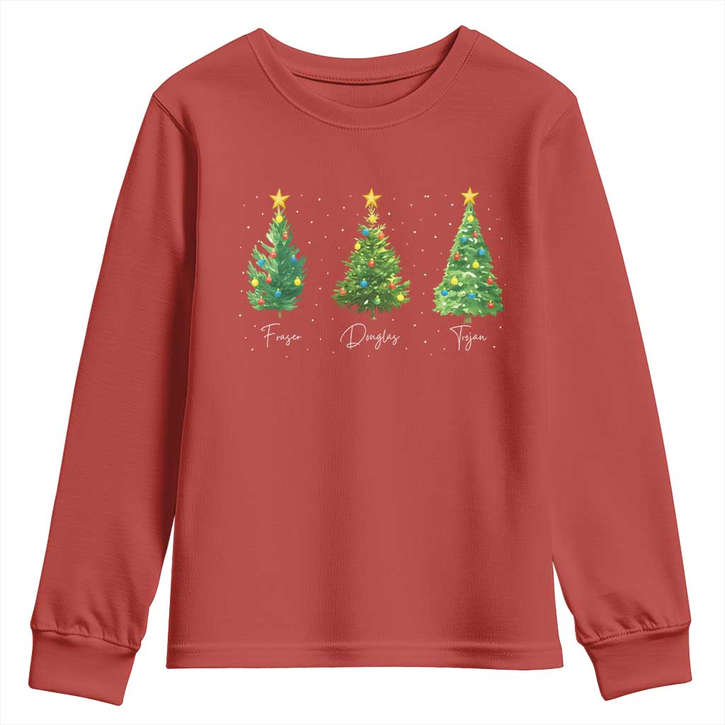 Funny Subtle FDT Resist Christmas Youth Sweatshirt Fraser Douglass Trojan Xmas Tree TS11 Red Print Your Wear