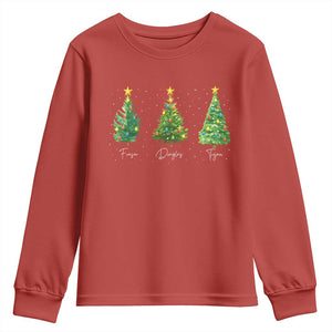 Funny Subtle FDT Resist Christmas Youth Sweatshirt Fraser Douglass Trojan Xmas Tree - Print Your Wear