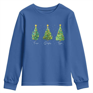 Funny Subtle FDT Resist Christmas Youth Sweatshirt Fraser Douglass Trojan Xmas Tree TS11 Royal Blue Print Your Wear