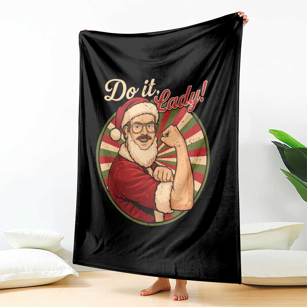Funny Christmas Do It Lady Throw Blanket Mustache Guy Meme Santa Cosplay TS11 Print Your Wear