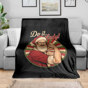 Funny Christmas Do It Lady Throw Blanket Mustache Guy Meme Santa Cosplay TS11 Print Your Wear