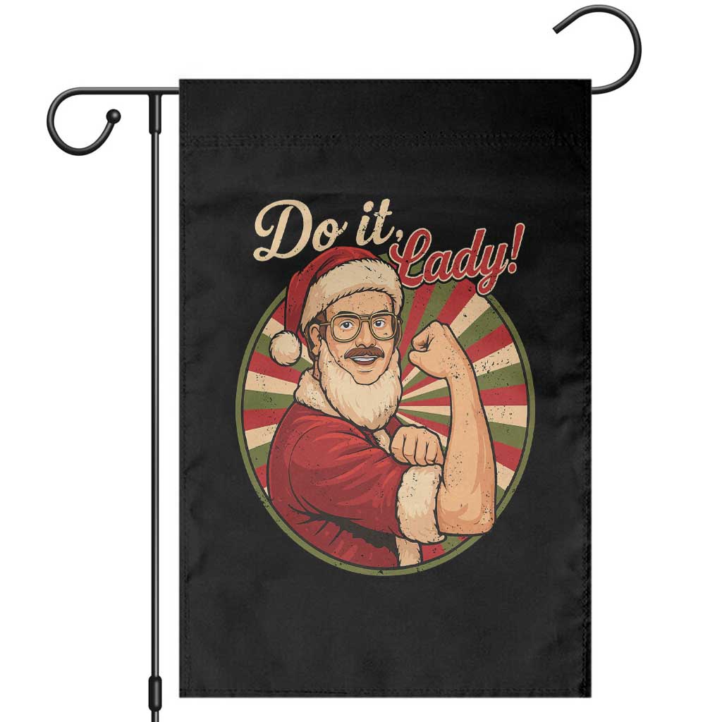Funny Christmas Do It Lady Garden Flag Mustache Guy Meme Santa Cosplay TS11 Black Print Your Wear