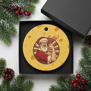 Funny Xmas Do It Lady Ceramic Ornament Mustache Guy Meme Santa Cosplay TS11 1pc Yellow Cheese Print Your Wear