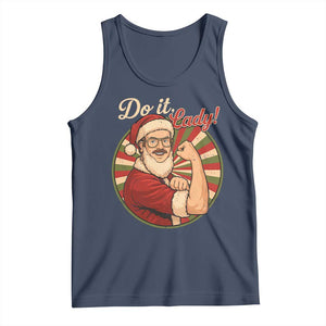 Funny Christmas Do It Lady Tank Top Mustache Guy Meme Santa Cosplay TS11 Navy Print Your Wear