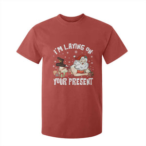 Funny Naughty Christmas Santa T Shirt For Kid I'm Laying On Your Present TS11 Red Print Your Wear