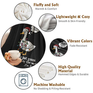 Probably Just Gonna Jingle Some Of The Way I'm Tired Throw Blanket Funny Christmas Goose TS11 Print Your Wear