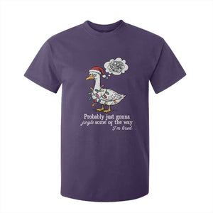 Probably Just Gonna Jingle Some Of The Way I'm Tired T Shirt For Kid Funny Christmas Goose TS11 Purple Print Your Wear
