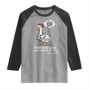 Probably Just Gonna Jingle Some Of The Way I'm Tired Raglan Shirt Funny Christmas Goose TS11 Sport Gray Black Print Your Wear