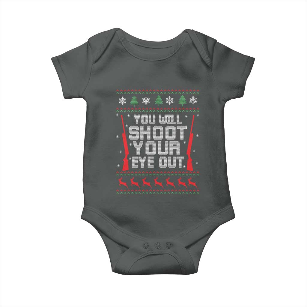 Funny You'll Shoot Your Eye Out Kid Baby Onesie Christmas Movie Guns TS11 Dark Heather Print Your Wear