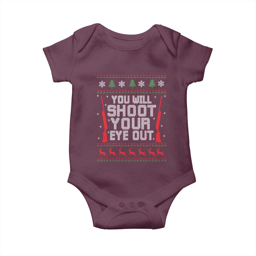 Funny You'll Shoot Your Eye Out Kid Baby Onesie Christmas Movie Guns TS11 Maroon Print Your Wear