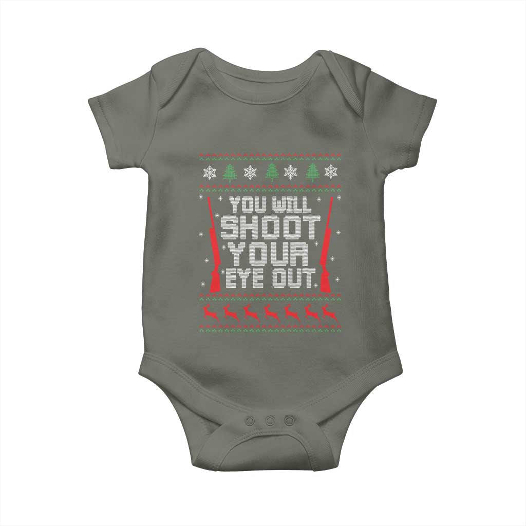 Funny You'll Shoot Your Eye Out Kid Baby Onesie Christmas Movie Guns TS11 Military Green Print Your Wear