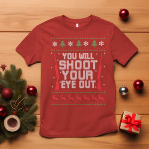 Funny You'll Shoot Your Eye Out Kid T Shirt Christmas Movie Guns TS11 Red Print Your Wear