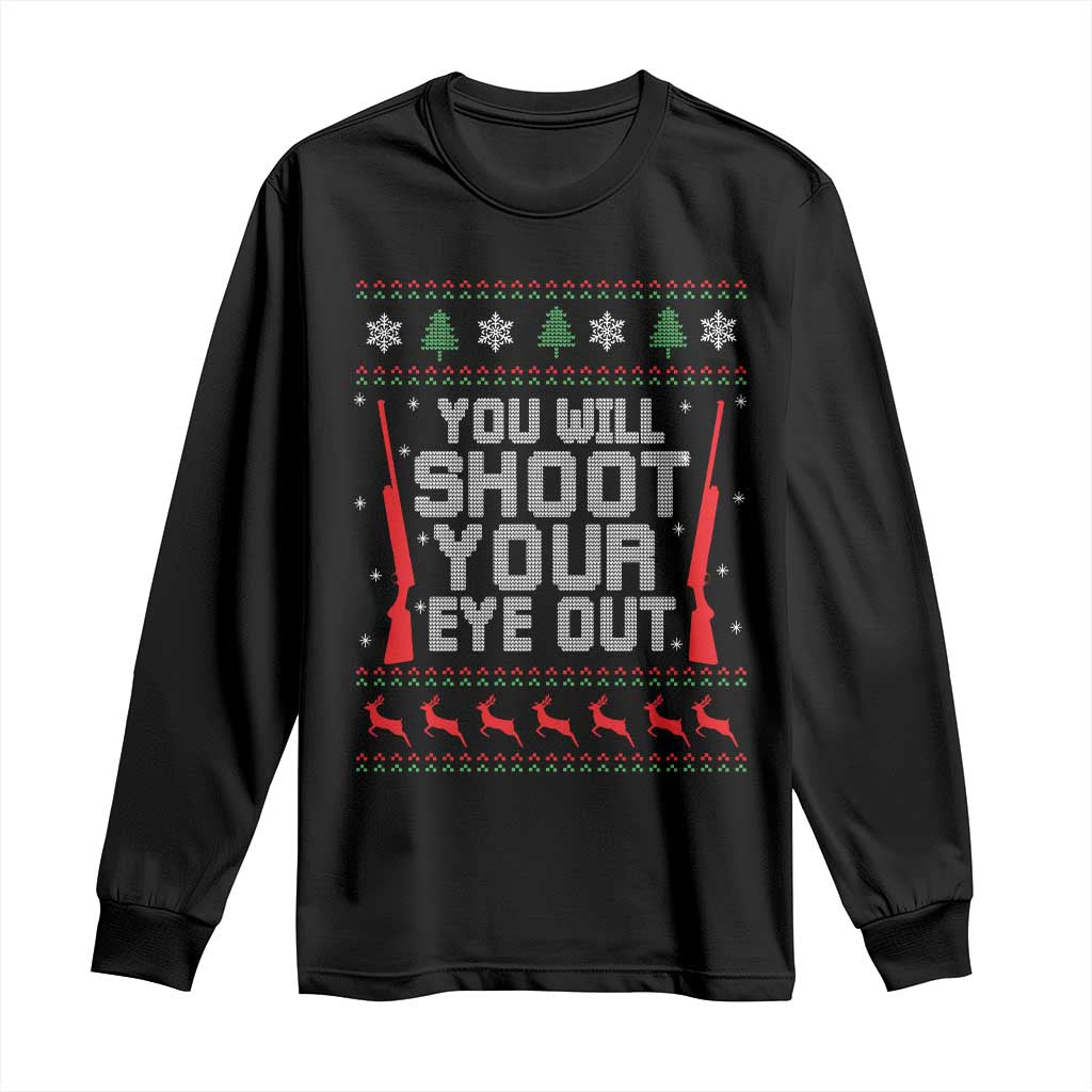 Funny You'll Shoot Your Eye Out Kid Long Sleeve Shirt Christmas Movie Guns TS11 Black Print Your Wear