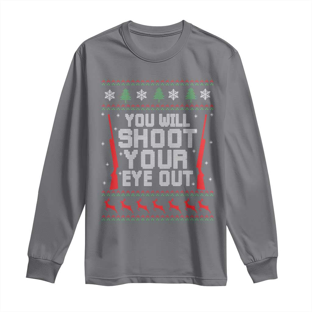 Funny You'll Shoot Your Eye Out Kid Long Sleeve Shirt Christmas Movie Guns TS11 Charcoal Print Your Wear