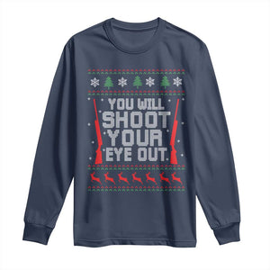 Funny You'll Shoot Your Eye Out Kid Long Sleeve Shirt Christmas Movie Guns TS11 Navy Print Your Wear