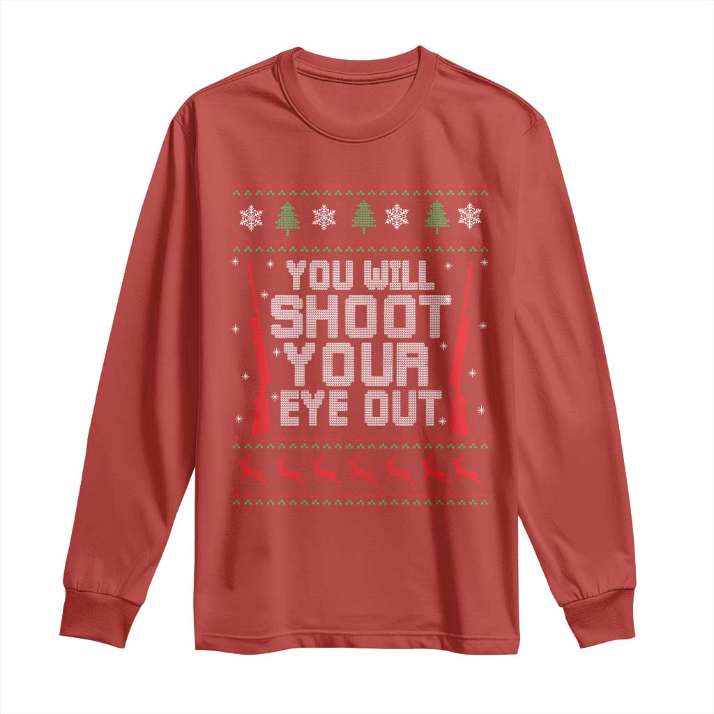 Funny You'll Shoot Your Eye Out Kid Long Sleeve Shirt Christmas Movie Guns TS11 Red Print Your Wear