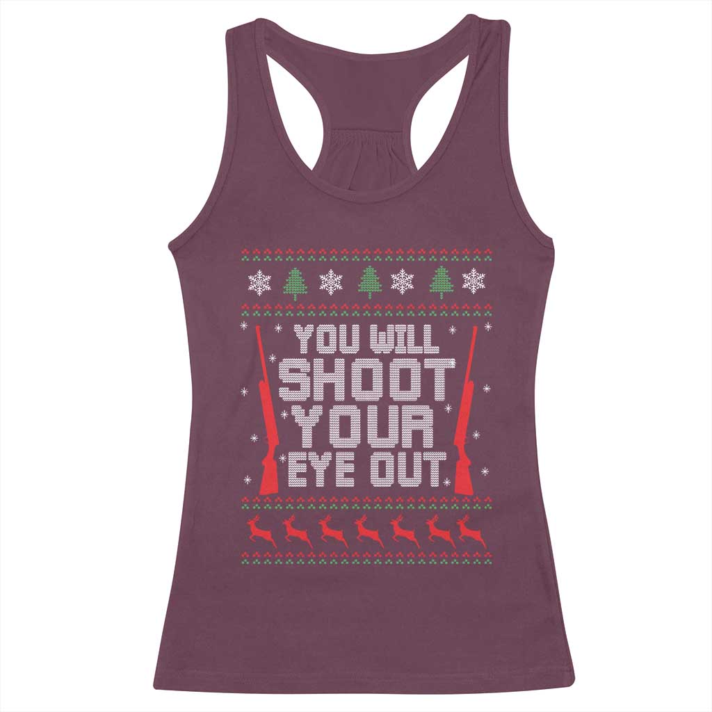 Funny You'll Shoot Your Eye Out Kid Racerback Tank Top Christmas Movie Guns TS11 Maroon Print Your Wear
