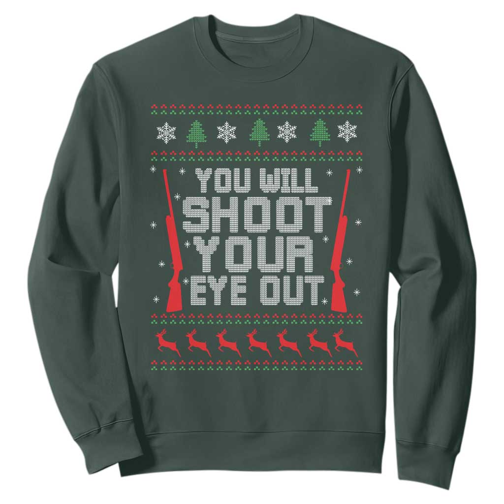 Funny You'll Shoot Your Eye Out Kid Sweatshirt Christmas Movie Guns TS11 Dark Forest Green Print Your Wear