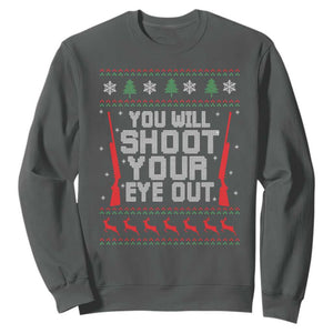 Funny You'll Shoot Your Eye Out Kid Sweatshirt Christmas Movie Guns TS11 Dark Heather Print Your Wear
