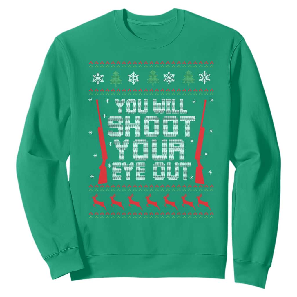 Funny You'll Shoot Your Eye Out Kid Sweatshirt Christmas Movie Guns TS11 Irish Green Print Your Wear