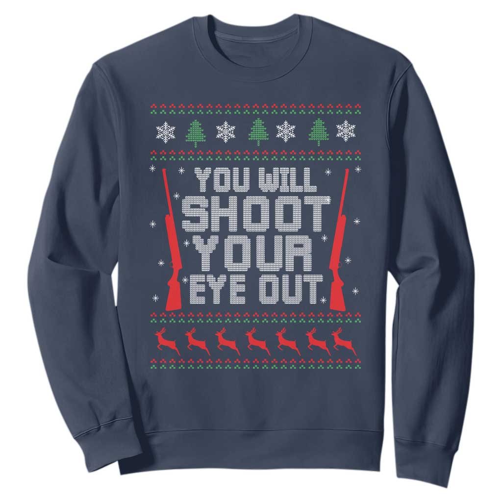 Funny You'll Shoot Your Eye Out Kid Sweatshirt Christmas Movie Guns TS11 Navy Print Your Wear